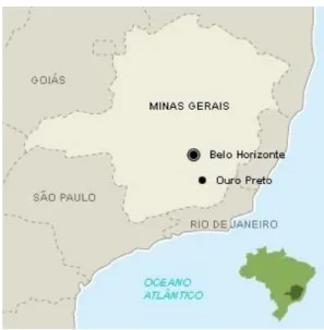 Figura 3. Mapa da localização do município de Ouro Preto, MG. 