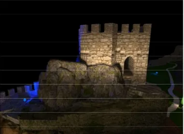 Figura 5.23. Simulação do cenário 1 no Castelejo, Entrada do Castelejo (DialuxEvo, 2017) 