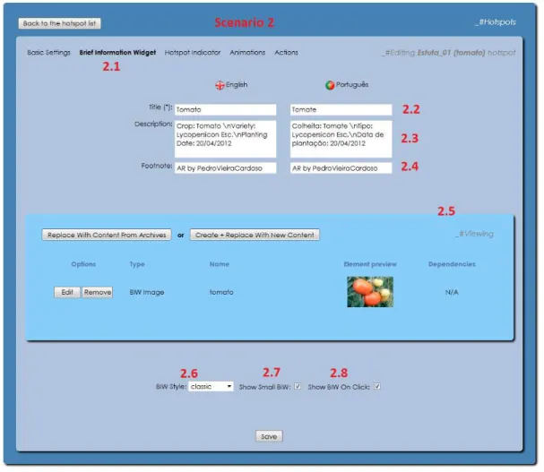 Figure 46 - Hotspot resources - Brief information widget scenario 