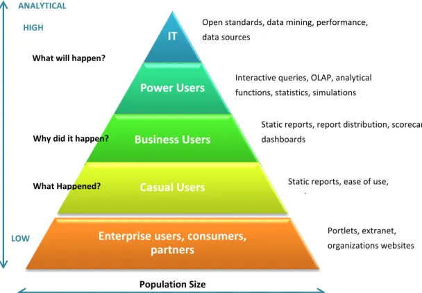 Figure 4 - BIS Users by their reporting needs, adapted from Ballard, Farrell, Gupta, Mazuela, &amp; Vohnik  (2006) 