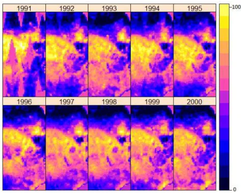 Figure 2-1 space time plot of Soil Water Index (SWI)