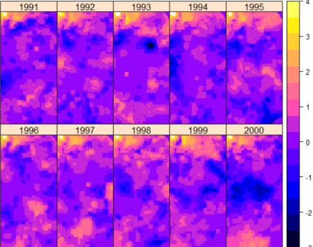 Figure 2-3 spatial time series of annualized Standardized precipitation index (SPI) 