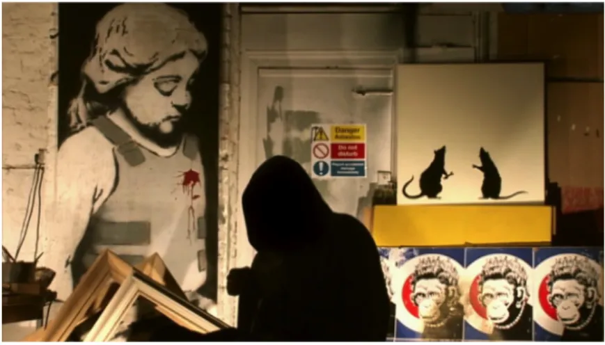Figura 2. Banksy como depoente em Exit Through the Gift Shop 