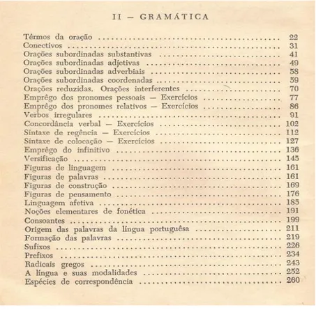 Figura 13 - Sumário de Português - parte de gramática 