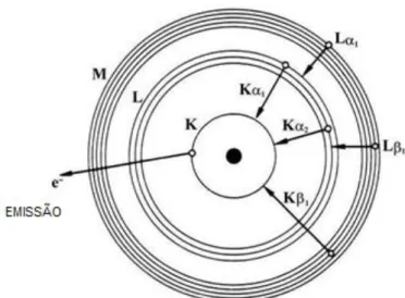 Fig. 6 - Transições electrónicas existentes num átomo. 