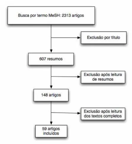 Figura 1 - Fluxograma de seleção dos artigos a partir da busca em base de dados PubMed