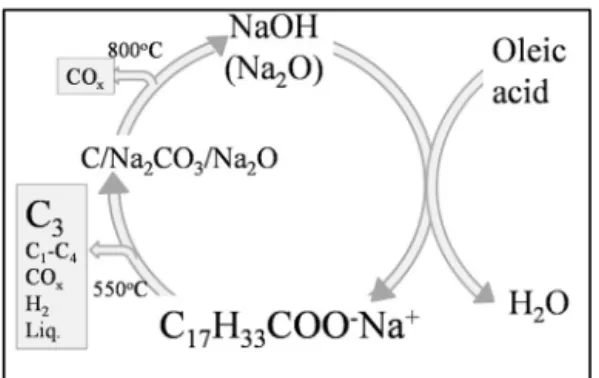 Fig. 12. Carbon atoms distribution (mol%) in the different products of 2.0Na decom- decom-position at 550 ◦ C.