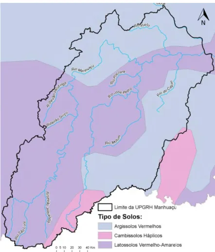 Figura 4 - Solos da bacia do rio Manhuaçu. (Fonte: IGAM, 2008). 