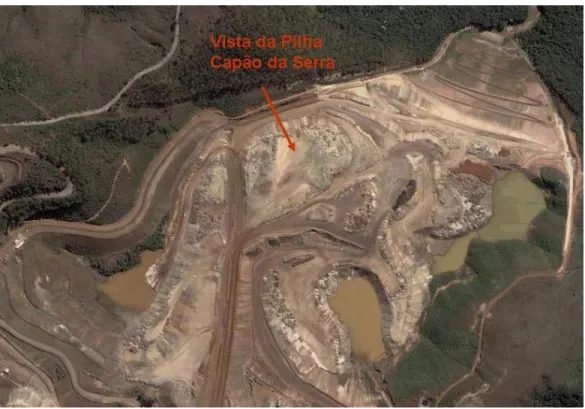 Figura 4.3 - Imagem de satélite da Pilha Capão da Serra (Google Earth, 2008) 