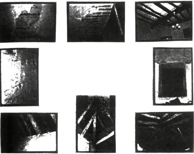 Fig. 13 - Vários detalhes construtivos. Da esquerda para a direita e de cima para bai- bai-xo - a) Pormenor da alvenaria de pedra intervalada por fiadas horizontais  de tijoleira