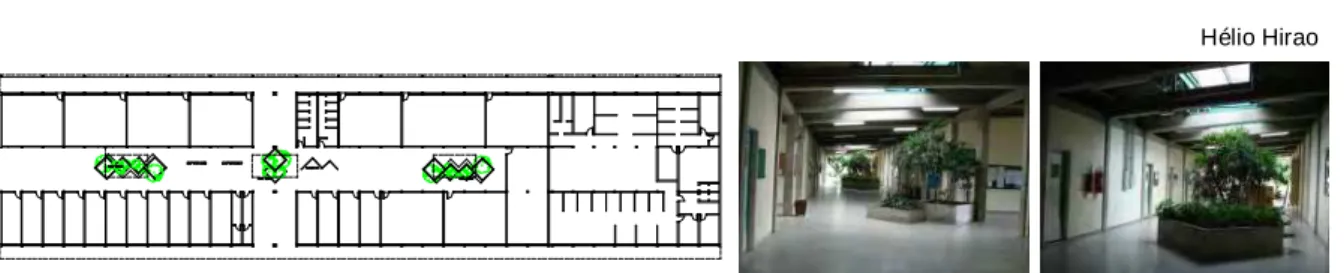 Figura 5: Projeto do edifício da Fisioterapia FCT/ Unesp. Fotos 9 e 10: O “belvedere” com  iluminação zenital 
