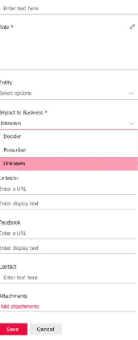 Figure 5 - Business Intelligence: Adding a new  stakeholder's profile 