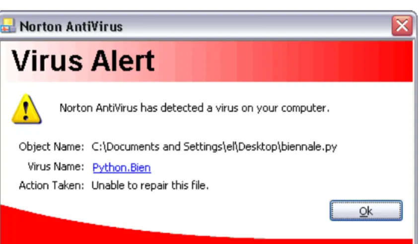 Fig. 6: Mensagem do anti vírus. 