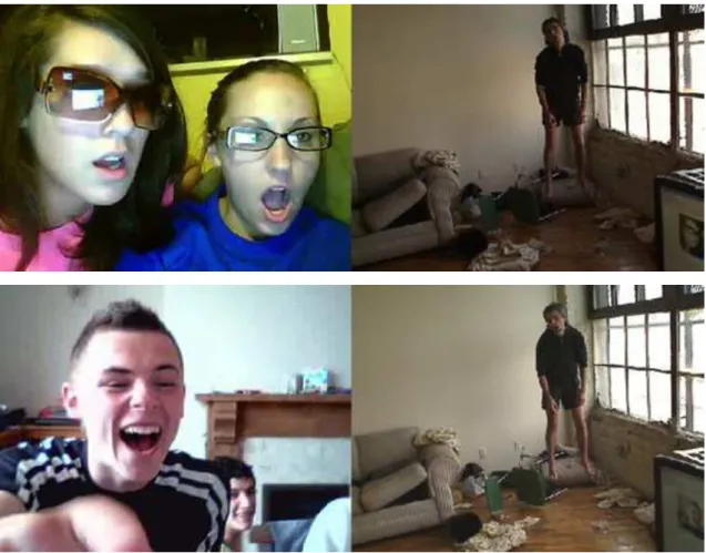 Fig. 16: Reação de jovens ao ver o suicida no Chatroulette. 