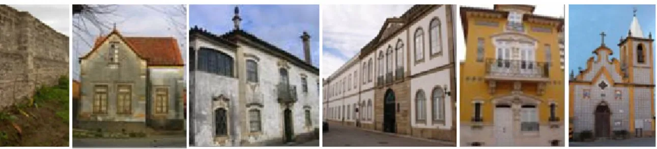 Figura 1: Exemplos de construções em adobe existentes no distrito de Aveiro. 