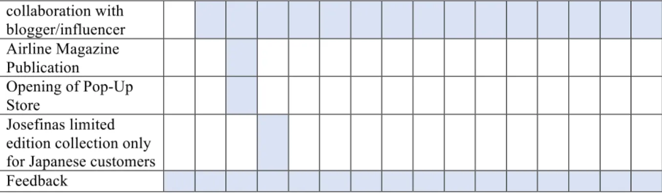 Table 5: Memo for the Japanese Market 