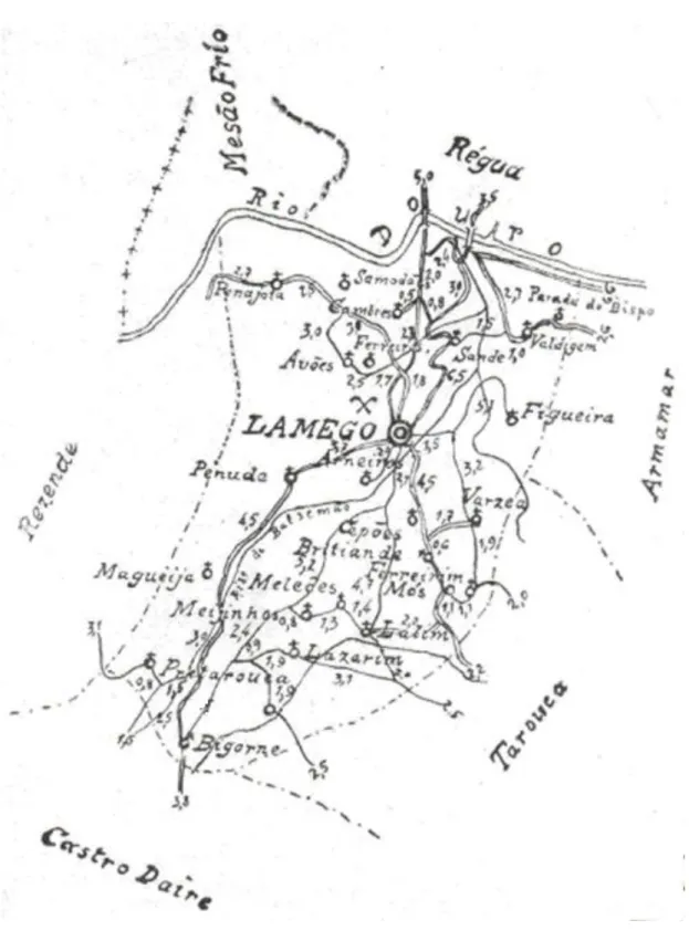 Figura 1. O Termo e Concelho de Lamego. 