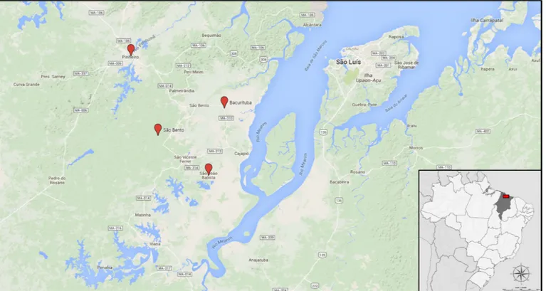 Figure 2. The farms investigated, where chiggers were collected from goats and humans.