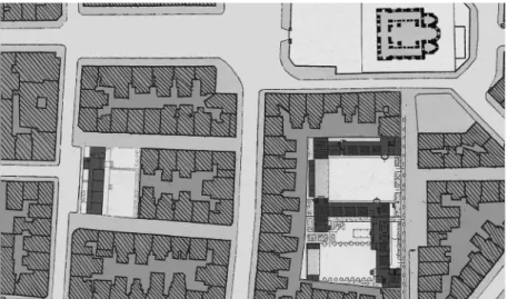 Figure 1. Nikos Mitsakis, Aghia Sofia school complex, 1928- 1928-32  (right)  and  Secondary  School  for  Girls,  1933  (left),  Thessaloniki (author’s reconstruction)