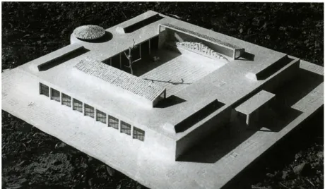 Figure  2.  Patroklos  Karantinos,  model  to  scale  of  the  Olympia  archaeological  museum  (first  solution),  ca