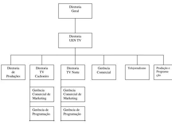 Figura 3: Organograma da Unidade de Negócio TV Fonte: documentos da empresa.