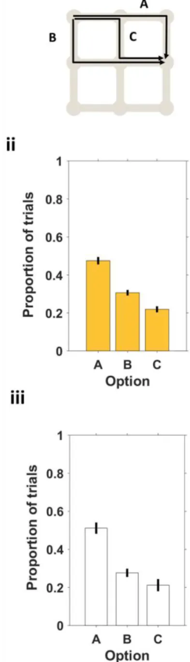 Figure 12 There is  a  bias towards  one  of the  options, in  a three option  condition