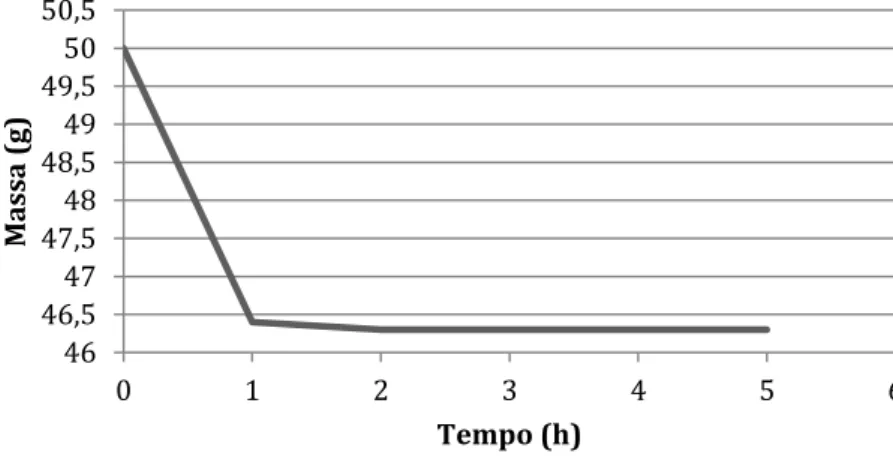 Figura 3.6: Processo de secagem em mufla a uma temperatura constante de 60ºC 