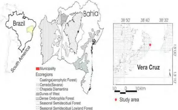 Figure 1. Angiopolybia pallens Geographical study area . 