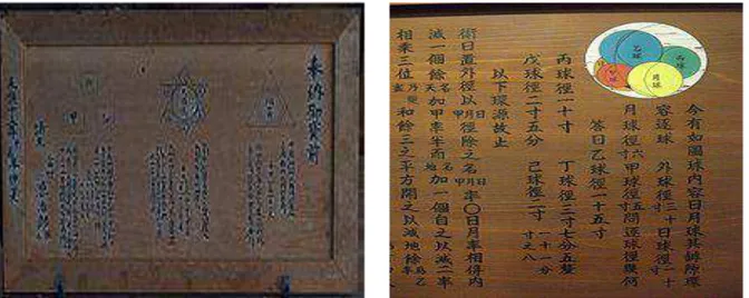 Figura 04  – Gravuras em placas de madeira de problemas de Sangaku. 