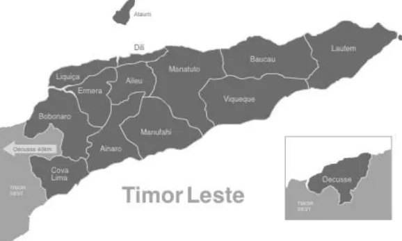 Figure 1. Timor-Leste: administrative division (13 districts). 