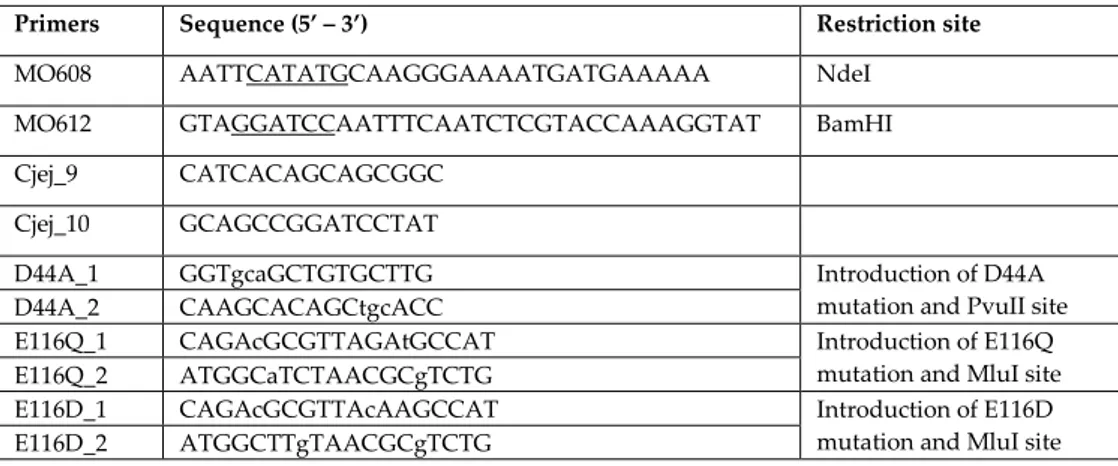 Table 3- Primers used in this study 