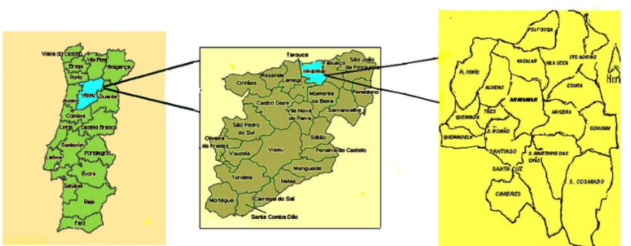 Figura 1 - Localização geográfica do concelho de Armamar.  