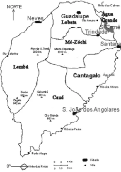 Figura   6   –   Mapa   das   zonas   administrativas   de   São   Tomé   