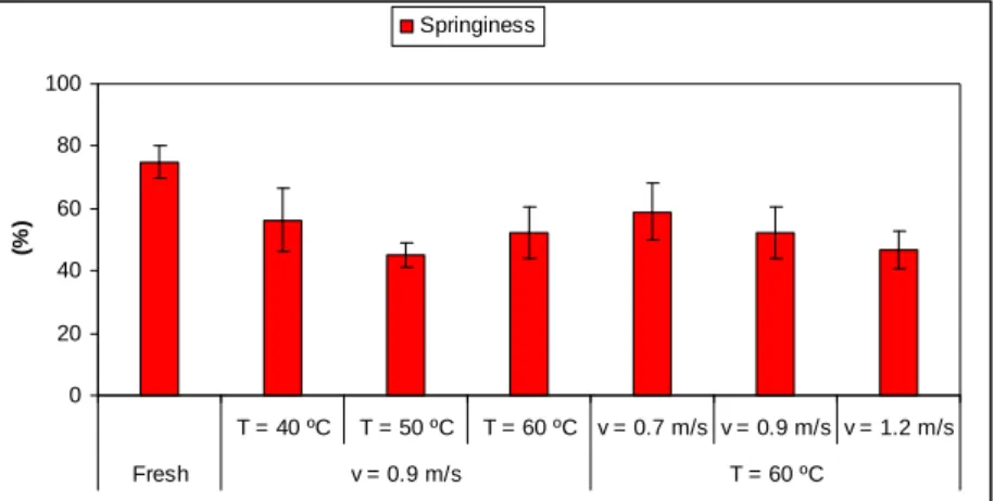 Figure 7. Springiness of fresh and dried quince. 