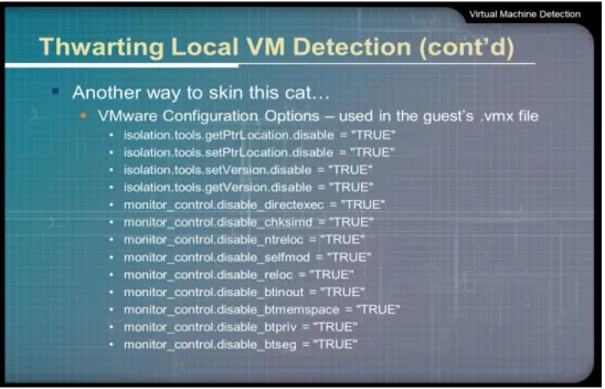 Figura 9 – Alterações para impedir a deteccao de VMware retirado de Liston[65]. 