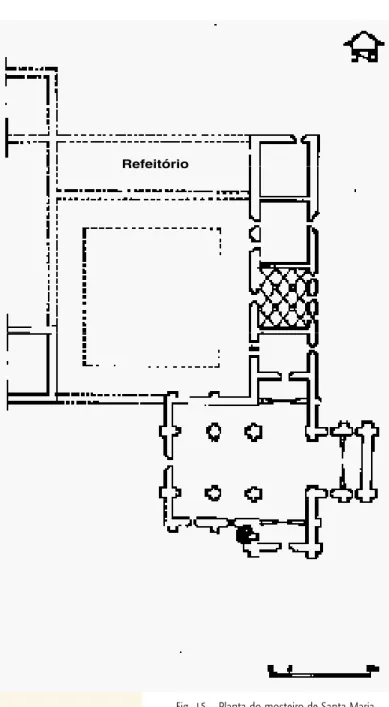 Fig. 15 – Planta do mosteiro de Santa Maria  de Aguiar no séc. XIX. Desenho de Fernando  Barbosa seg