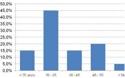 Gráfico 1 – Escalões Etários Chefias 