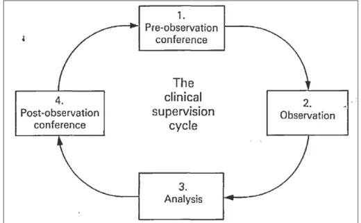 Figura 3  –  Fases do ciclo de supervisão clínica (Smyth, 1985, p. 184) 