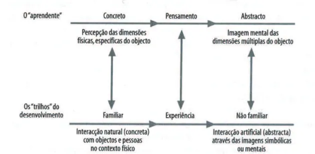 Figura 6 - Desenvolvimento dos processos cognitivos  (Alarcão &amp; Tavares, 2003, p. 54) 
