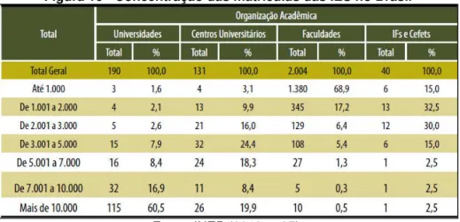 Figura 10 - Concentração das matrículas das IES no Brasil 