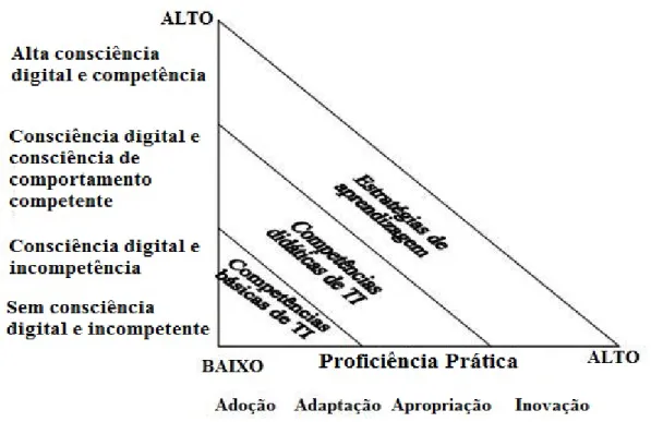 Figura 3  -   Modelo de competências digitais (Fonte: Krumsvik, 2008, p. 284) 