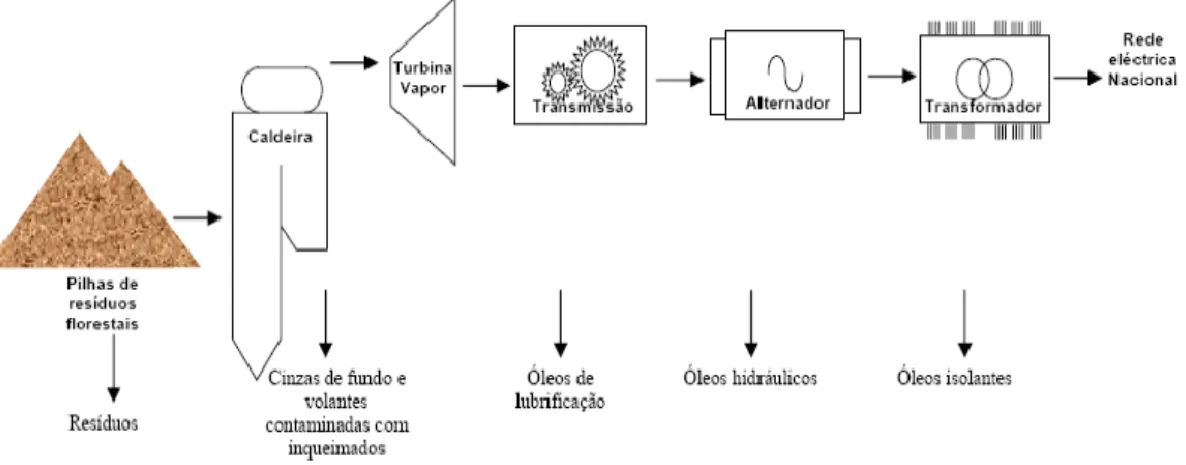 Figura 6 – Esquema da Central de queima de resíduos florestais de Mortágua [Marques, 2007] 