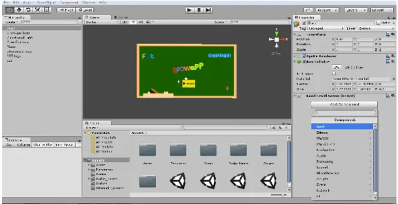 Figura 2. 8 - Ambiente de desenvolvimento de uma cena 2D em Unity 