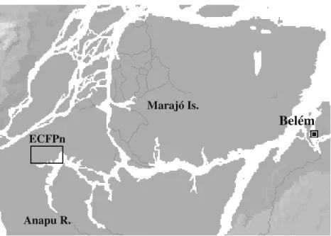 Figure 1. Map showing localization of the ECFPn, in Caxiuanã, west of Belém and Marajó Island, in Pará state.