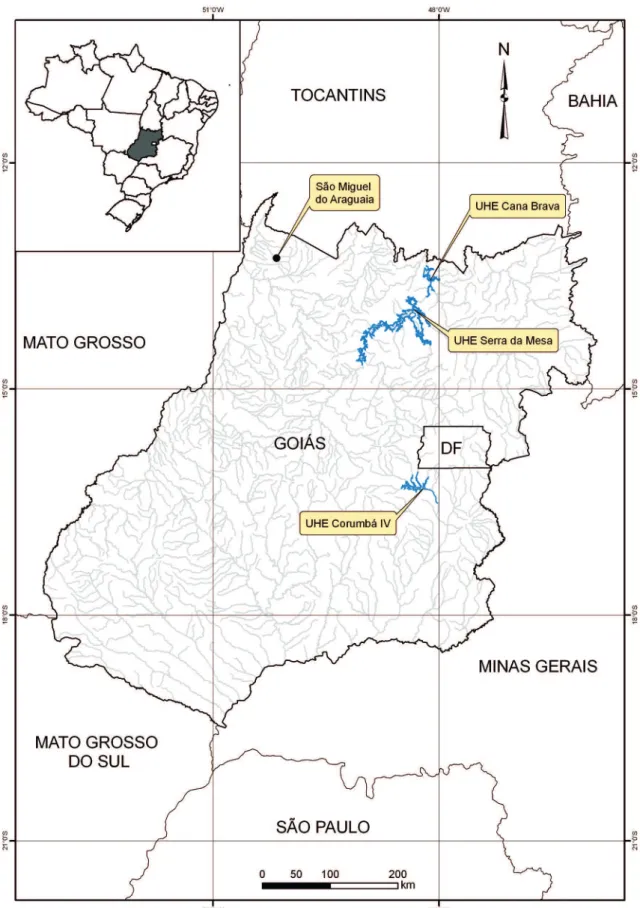 FIGURA 1: Collecting sites of termitaria in the State of Goiás.