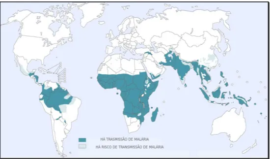 Figura 1 – Distribuição mundial da malária. 