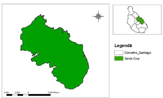 Figura 1: Localização geográfica do município de Santa Cruz. Plano Diretor Municipal de  Santa Cruz, 2012