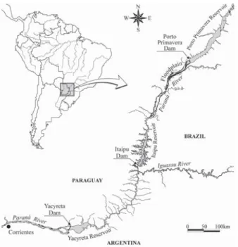 Fig. 1. Location of the Engenheiro Sergio Motta (Porto Primavera) Hydroelectric power plant in the Paraná River, Brazil.