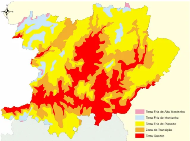 Figura 1 – Regimes climáticos da região de Trás-os-Montes e Alto Douro.  
