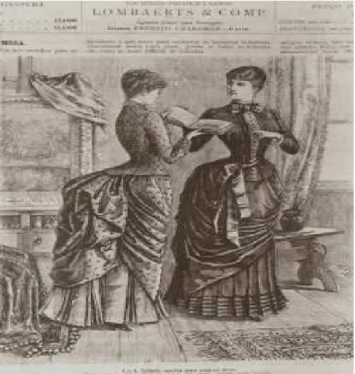 Ilustração de uma página da revista A Estação, de 1884 (MEYER, 2001, p.87). 